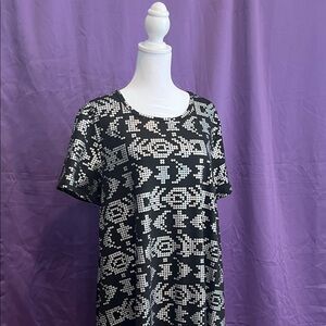 Black and Silver Patterned Women's Dress
